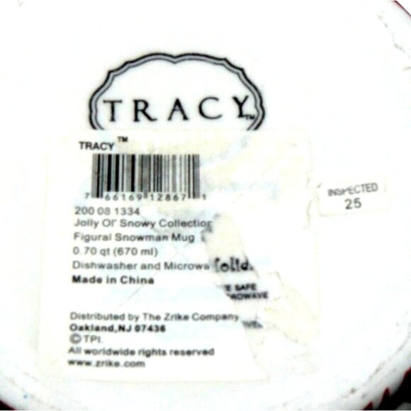 Jolly Ol' Snowy 3 Figural Snowmen Mugs 24 Oz Ceramic by Tracy Holiday Winter - Picture 6 of 8